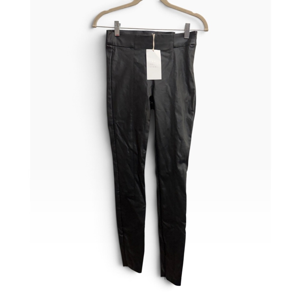 Zara Trafaluc Faux Leather Edgy Black Leggings Skinny High Rise S